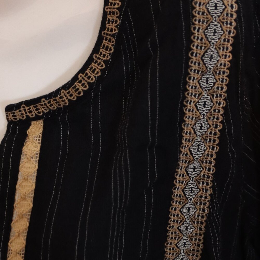 J. Jill Black embroidered /lace Tunic Top size 2X - Picture 6 of 16